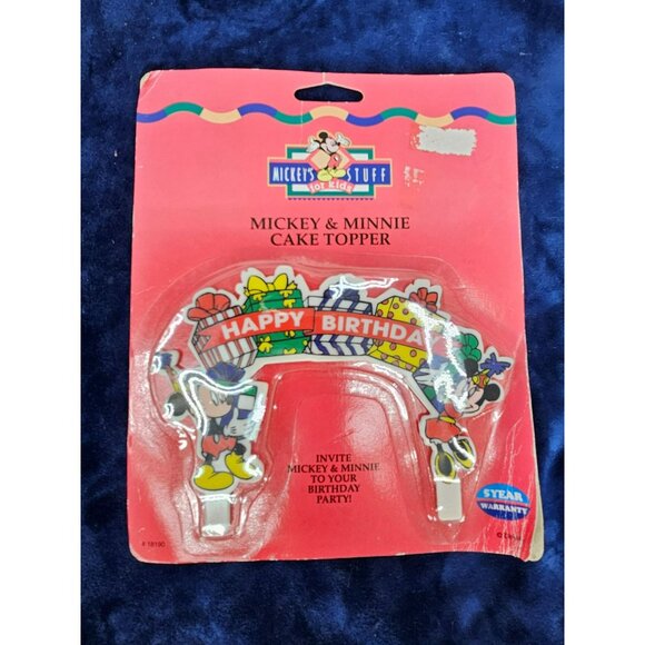 Vintage Mickey`s Stuff For Kids Mickey & Minnie‎ Plastic Birthday Cake Topper - Picture 7 of 8